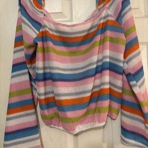 GeeGee Striped Crop Sweater